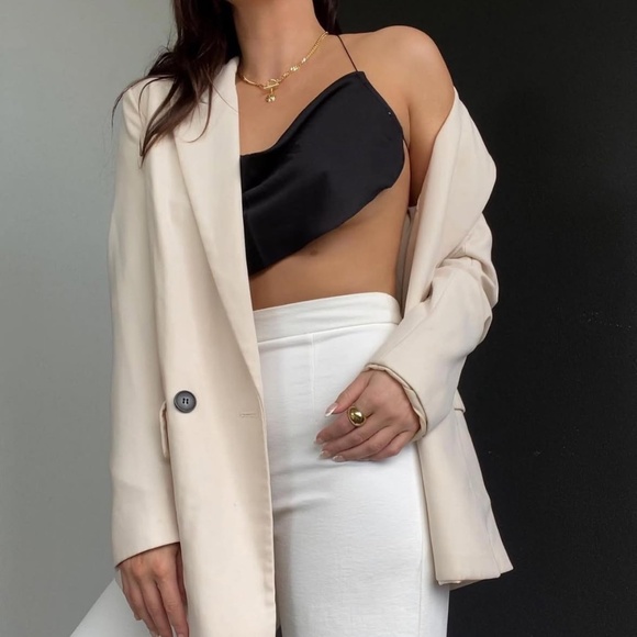 rumored Italian Love Crop top Black Open Back Small Skimpy Sexy Top - Picture 3 of 9